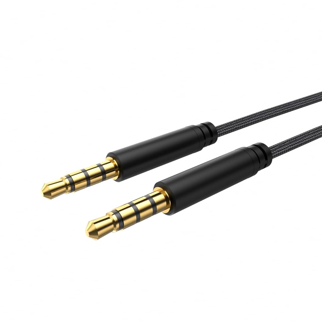 Verilux® 3.5mm Aux Cable, 9.8ft/3m 4-Pole Hi-Fi Stereo Sound 3.5mm TRRS Jack Shielded Braided Audio Cable Male Verilux® 3.5mm Aux Cable, 9.8ft/3m 4-Pole Hi-Fi Stereo Sound 3.5mm TRRS Jack Shielded Braided Audio Cable Male